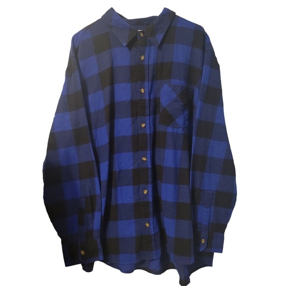 Field and Stream Men's Shirt 2XL Heavy Button Down Flannel Blue Plaid Outdoors‎ - Picture 1 of 11